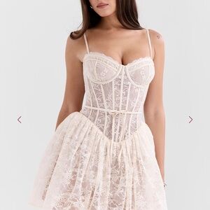 House Of CB Vintage Cream Lace Louisa Dress